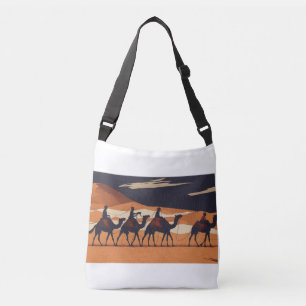 Caravanas de camello en el desierto, bolsa de tote