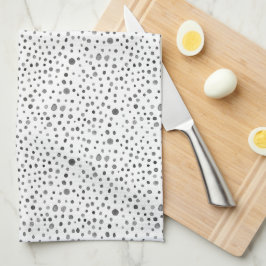 Carbón Confetti Acuarela Dots Kitchen Toalla