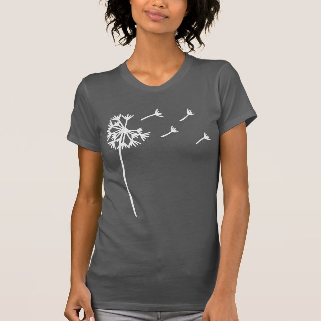 Carbón gris canina de las camisetas de Dandelion  (Anverso)