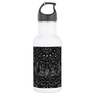 Carbón Mandala Botella de agua de acero inoxidable