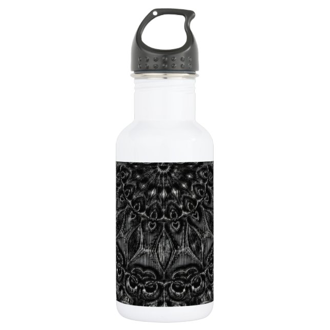 Carbón Mandala Botella de agua de acero inoxidable (Anverso)