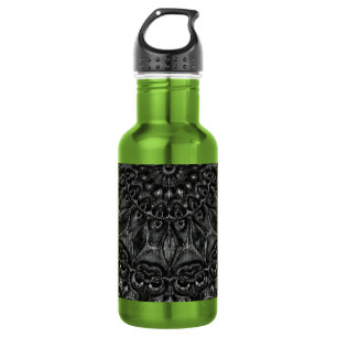 Carbón Mandala Botella de agua de acero inoxidable