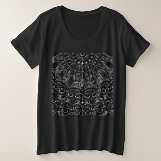 Carbón Mandala Plus tamaño camiseta (Anverso del diseño)