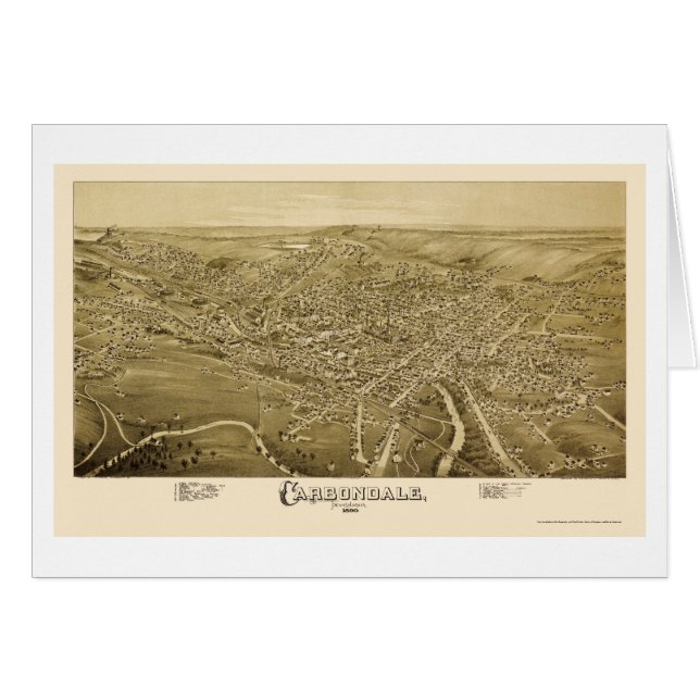 Carbondale, mapa panorámico del PA - 1890 (Anverso (Horizontal))