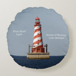 Carcasa blanca almohada redonda ligera