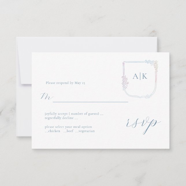 Carcasa floral de armas Boho Wreath Wedding RSVP C (Anverso)