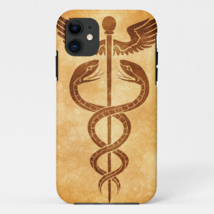 Carcasa para iPhone con caduceo de Mercurio.