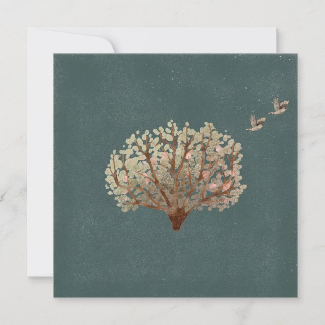 Card (13,3x13,3cm) - Tree With Birds (Anverso)