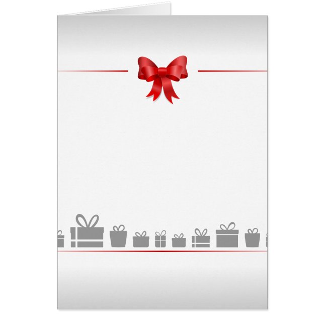 Card with bow and gifts (Frente)