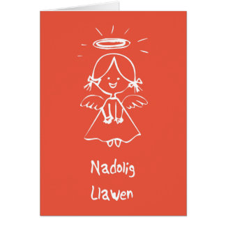 Carden Nadolig - ángel (Galés)
