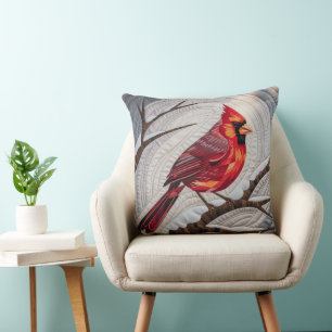 Cardenal Cardinal Bird Quilt & Cojín decorativo - 