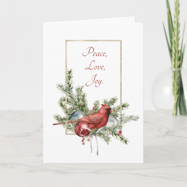 Cardenal con un Bouquet Navidad (Anverso)