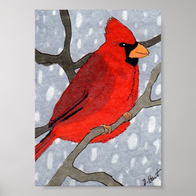 Cardenal de invierno en el Mini Arte Popular de Ni (Frente)