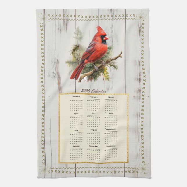 Cardenal de la toalla del calendario 2025 (Vertical)
