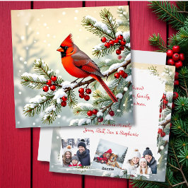 Cardenal de Navidad en Pino Personalizado con Foto