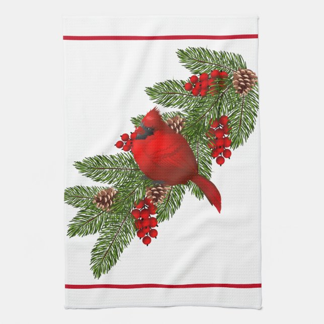 Cardenal de toallas de cocina-Navidades (Vertical)