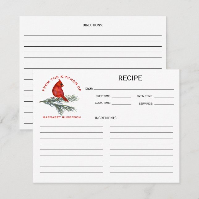Cardenal en la rama de la Pina desde la cocina de (Anverso / Reverso)