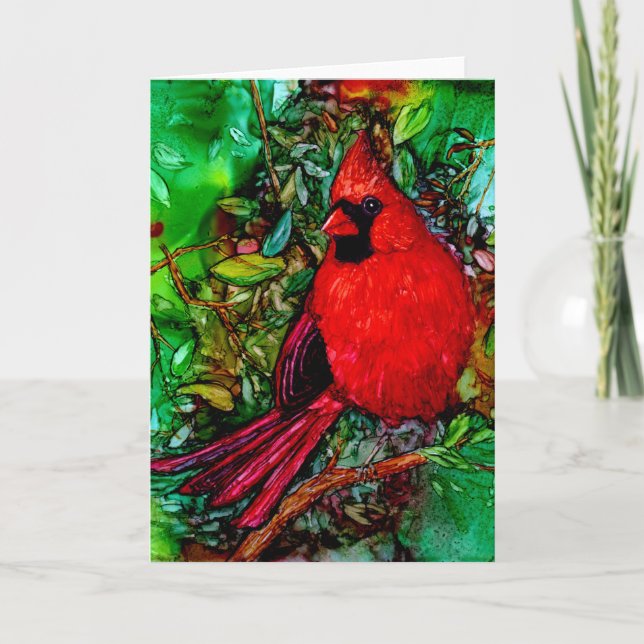 Cardenal en la tarjeta de árbol (Anverso)