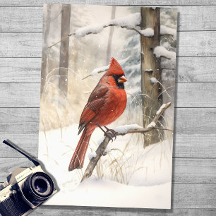 Cardenal en papel de niebla 3