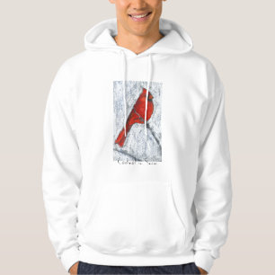 Cardenal en sudadera con capucha de la nieve