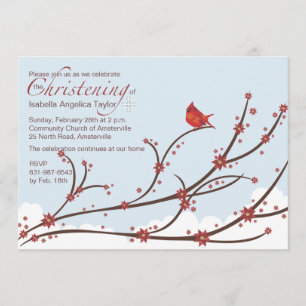 Cardenal en una sucursal invitación religiosa