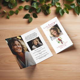 Cardenal Love Memory Tarjeta de oración funeraria