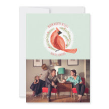 Cardenal pintado Wreath tarjeta de vacaciones de u