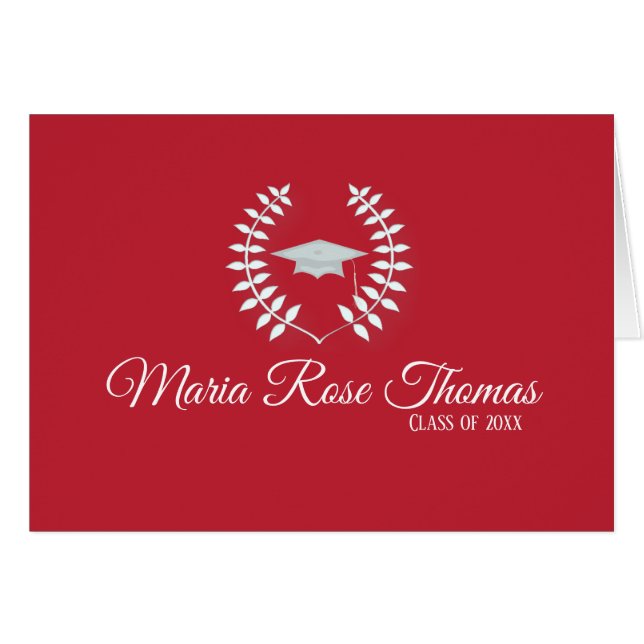 Cardenal Red Grad Gracias nota (4,25" x 5,5"), (Anverso (Horizontal))