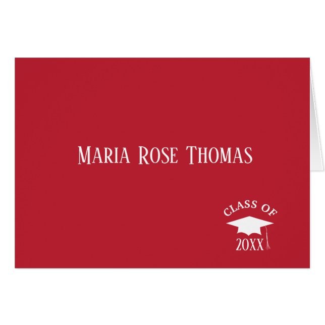 Cardenal Red Grad Nota de agradecimiento (4,25" x  (Anverso (Horizontal))