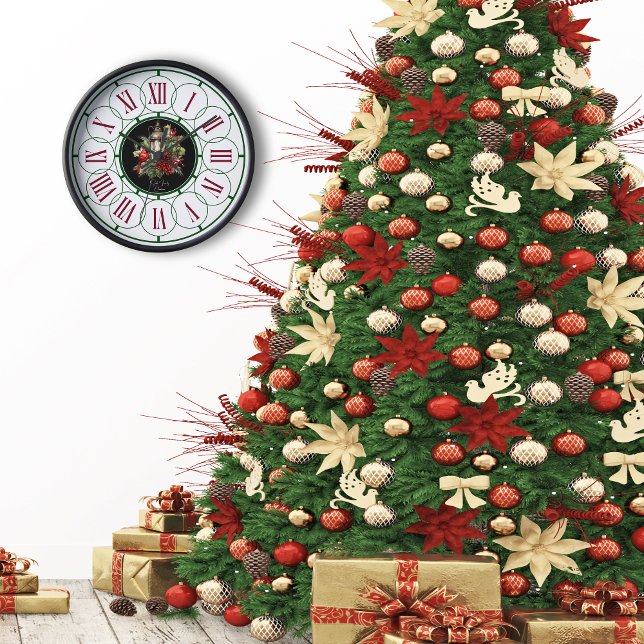 Cardenal Rojo Con Reloj De Pared De Navidades Holl (Subido por el creador)