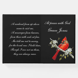 Cardenal rojo del libro de visitas funerarias