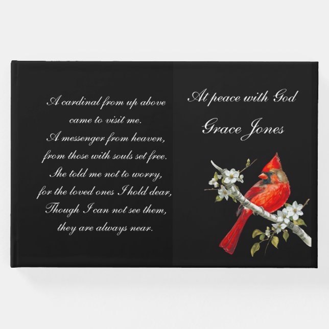 Cardenal rojo del libro de visitas funerarias (Anverso)