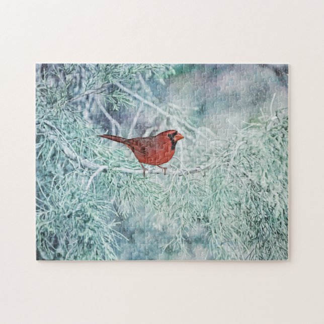 Cardenal rojo en el rompecabezas del arte de los á (Horizontal)