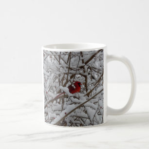 Cardenal rojo en la Copa de Café de Árbol relleno 