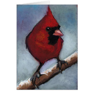 CARDENAL ROJO EN PASTEL DEL ACEITE