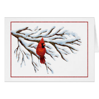 Cardenal rojo invernal Notecard