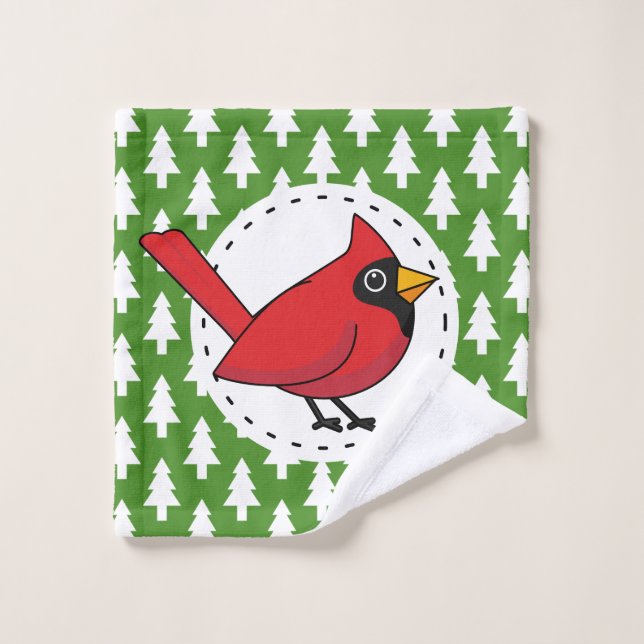 Cardenal rojo personalizado sobre el patrón de los (Toallita)