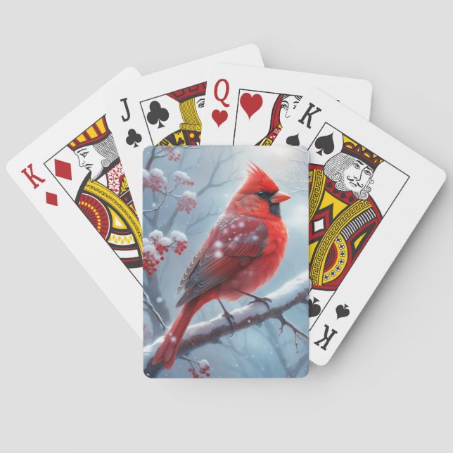 Cardenal Snowy Jugando Cartas, Cartas Cardinales. (Reverso)