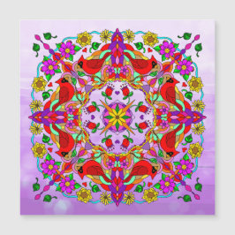 Cardenal y flores Mandala