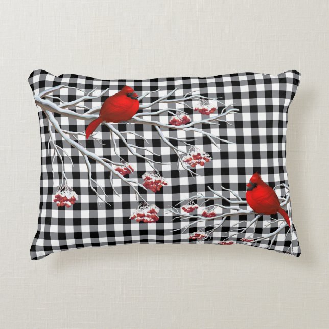 Cardenales de almohada de acento festivo (Anverso)