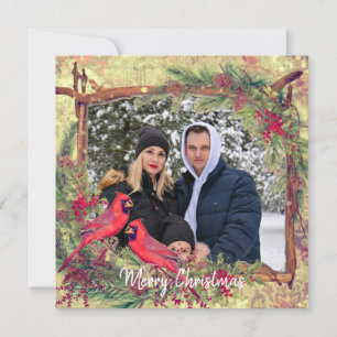 Cardenales de Navidad vintage fotograma