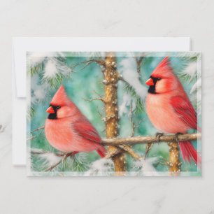 Cardenales en árbol nevado, Navidad económica