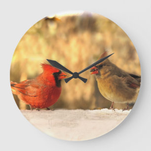 Cardenales en el reloj de otoño