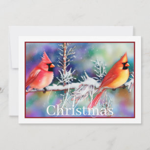 Cardenales en rama nevada presupuesto Navidad