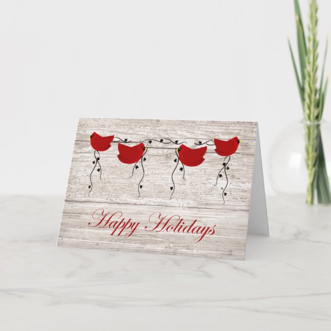Cardenales Tarjeta de Navidades de tipos de letra  (Anverso)
