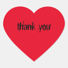 Cardíacas rojas pegatinas con el dicho “thank you