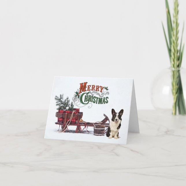 Cardigan Corgi de Navidad Rústico (Anverso)