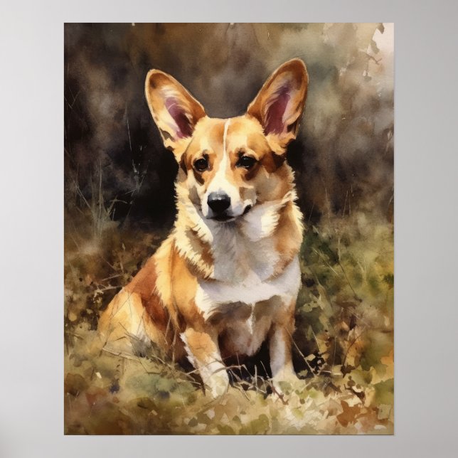 Cardigan Welsh Corgi Perro Poster de impresión de  (Frente)
