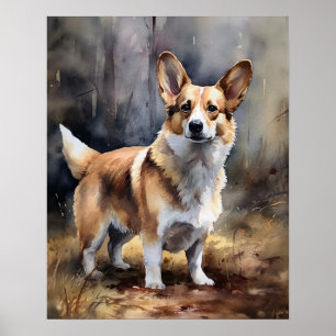 Cardigan Welsh Corgi Perro Poster de impresión de