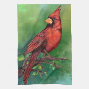 Cardinal Bird Kitchel Toalla